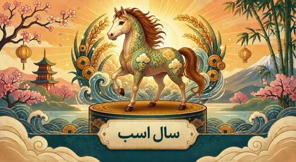 تصویر حیوان سال اسب در چرخه دوازده‌گانه