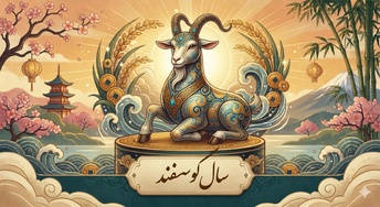تصویر حیوان سال گوسفند در چرخه دوازده‌گانه